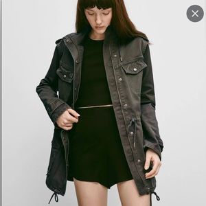 Aritiza Talula Washed Grey Trooper Jacket - Size M